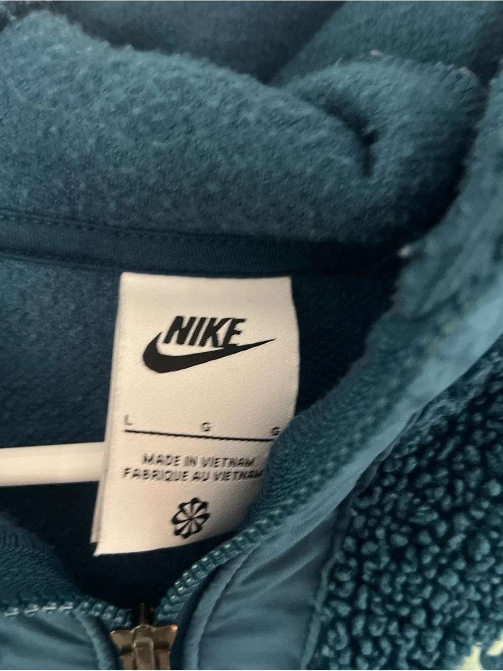 Kids large Nike Teal Sherpa Full-Zip‎ Hoodie